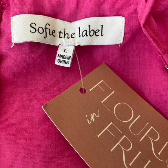 Sofie the Label pink front bow cut out ruffled dress - Picture 7 of 11